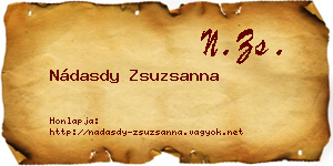 Nádasdy Zsuzsanna névjegykártya